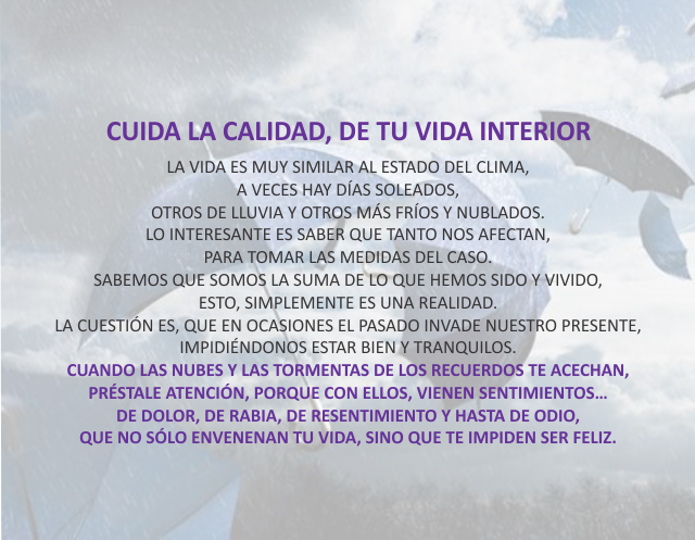 Cuida la calidad de tu vida enterior Septiembre 24 de 2011